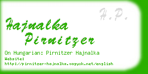 hajnalka pirnitzer business card